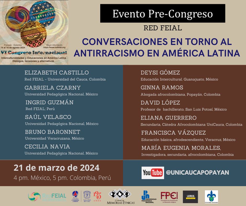 Conversaciones en torno al antirracismo en América Latina. Pre-FEIAL